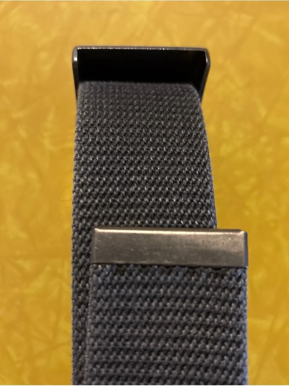 Men's Grey Webbing Belt with Brushed Metal Buckle